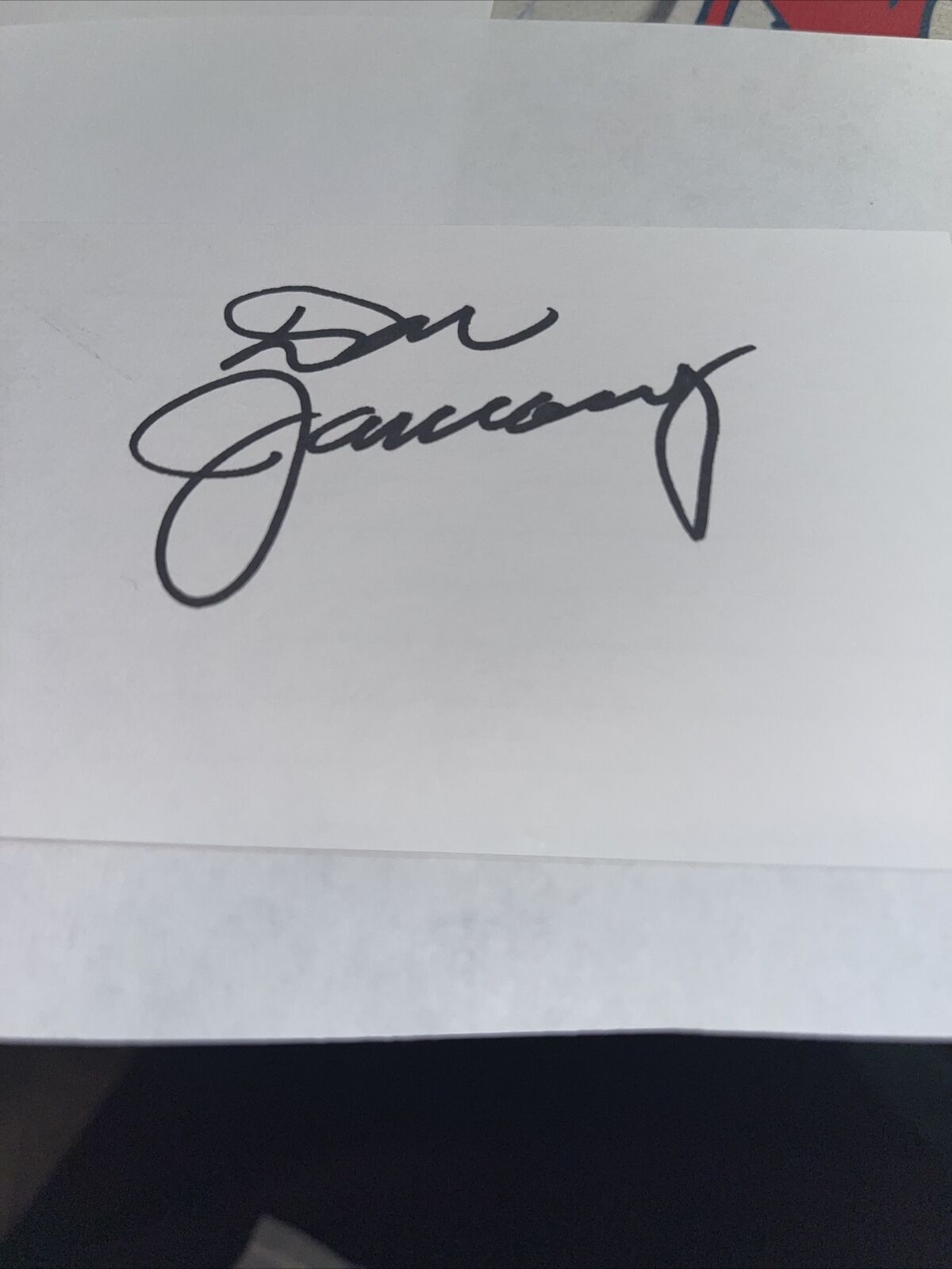 Don January Signed 3x5 Index Card