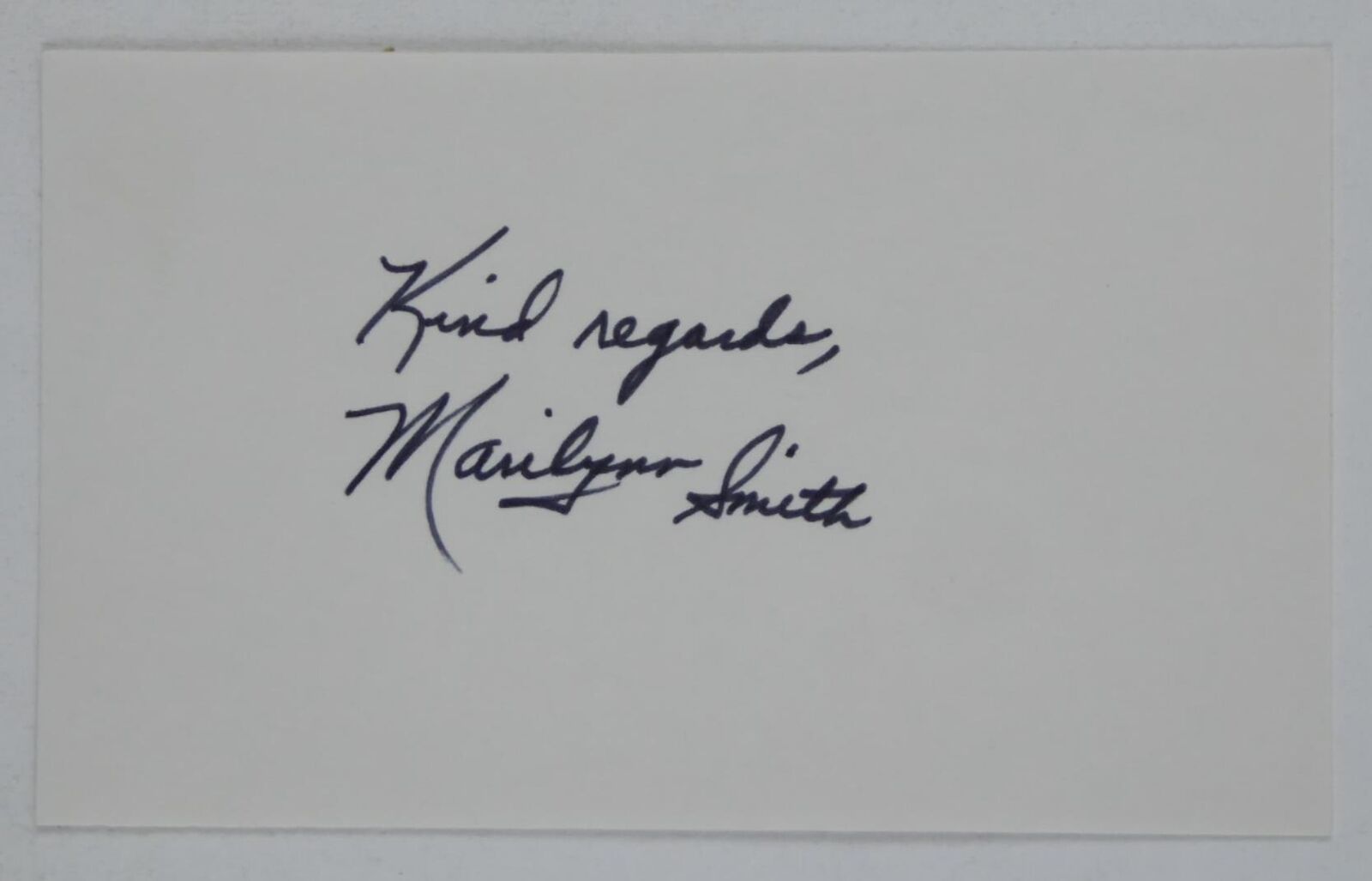 Marilynn Smith Signed Autographed 3x5 Index Card Founder Lpga Tour, Hof Marilyn