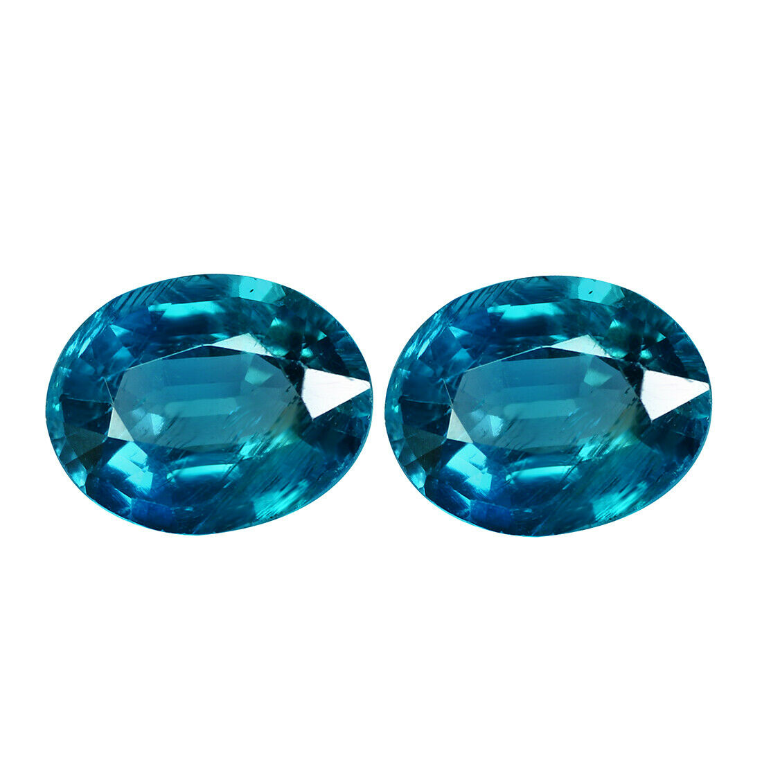 4.60ct [2pcs Pair] Marvelous Oval Cut 9 X 7 100% Natural Indicolite Blue Kyanite