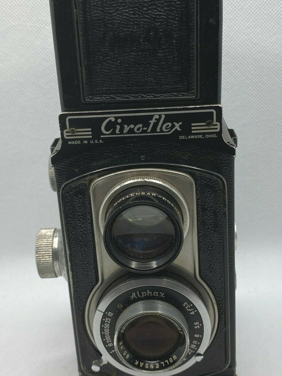 Vintage Ciro-flex Alphax Model B Tlr Twin Lens Camera - F3.5 85mm Lens Wollensak