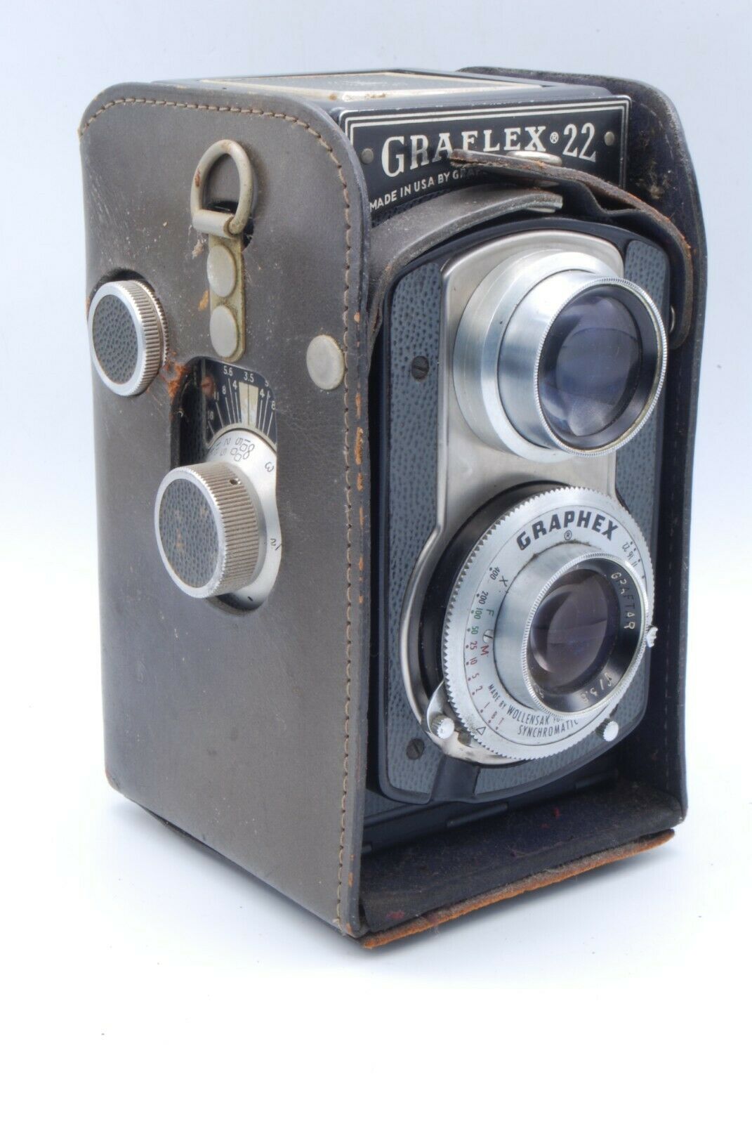 Vintage Graflex 22 Twin Lens Camera W/ Graflex 85mm F/3.5 Lens W/ Case